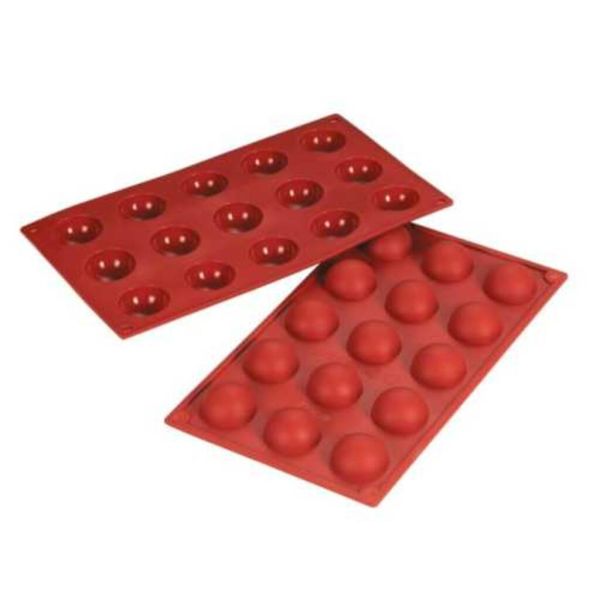 Форма кондитерская "Полусфера" 15 ячеек d 40 мм, h 20 мм силикон (30*17,5 см) P.L.