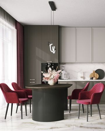 Стул Венера диамант велюр бордовый