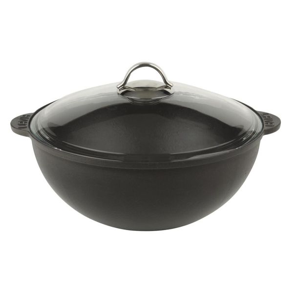 Казан  6 л d 30 см чугун со стекл. крышкой черный LAVA