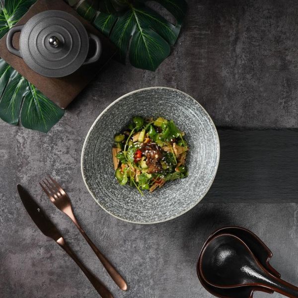 Салатник 640 мл 21,2*19,3 см h6,9 см глазурь Wave Up Glossy Stone Untouched Taiga P.L. [1]