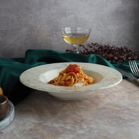 Тарелка глубокая 450 мл d 24,7 см h5,5 см изогнутый борт для пасты, для супа Antico By Bone [6]