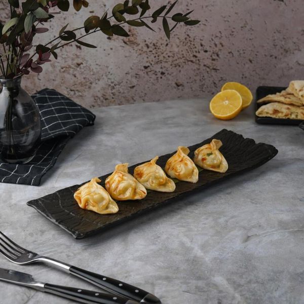 Блюдо прямоугольное 33*11 см h2,5 см с бортом Side Up1 Black Raw Wood P.L. Proff Cuisine [3]