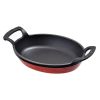 Сковорода для подачи на дерев. подст. 19*14 см овальная красная чугун 2 ручки LAVA