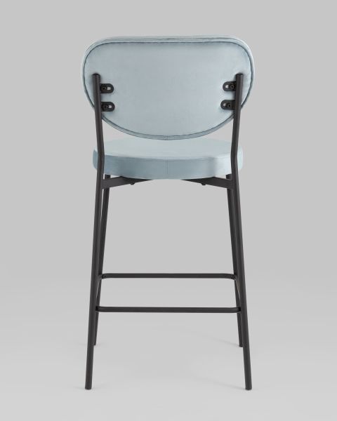 Стул полубарный Барбара NEW велюр серо-голубой