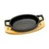 Сковорода для подачи на дерев. подст. 15*10 см овальная чугун 2 ручки P.L. Proff Cuisine