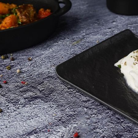 Блюдо прямоугольное 29,5*15 см h1,6 см с бортами Side Up2 Black Raw Stellar P.L. Proff Cuisine [1]