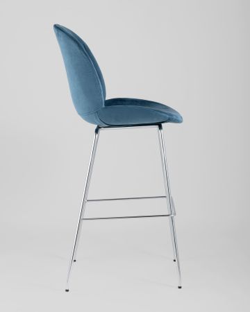 Стул барный Beetle со спинкой маренго хромированные ножки