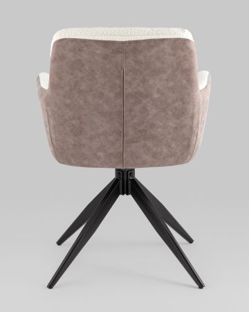 Стул обеденный Waldo молочный c бежевой экокожей