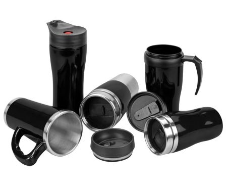 Термостакан 0.35 л черный, нержавеющая сталь и  пластик