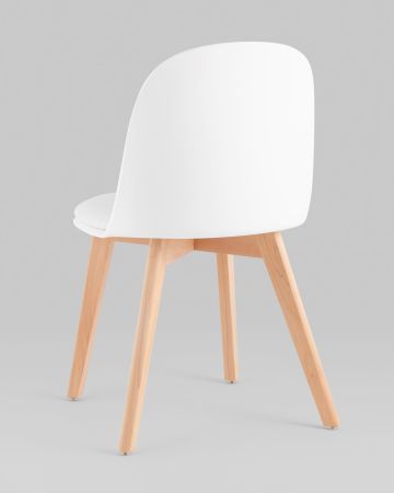 Стул Fog с подушкой белый деревянные ножки