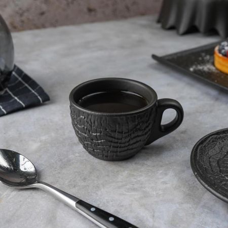 Кофейная пара 100 мл d 7 см h5,2 см Black Raw Wood P.L. Proff Cuisine [6]