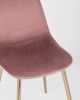 Стул Валенсия велюр пыльно-розовый золотые ножки