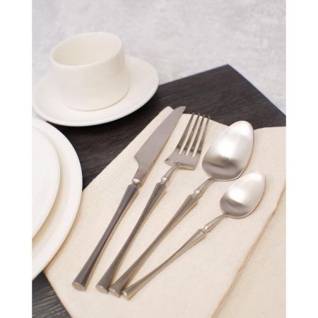 Ложка чайная 15 см матовая цвет серебро PVD 1920-Silvery P.L. [12]