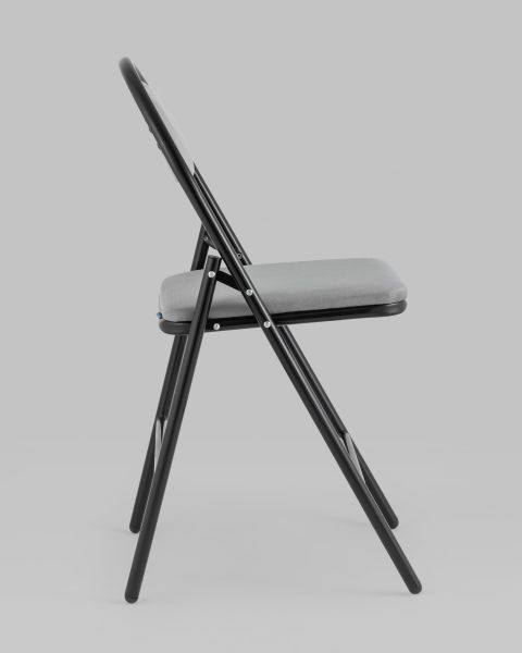 Стул складной Hagen велюр серый каркас черный