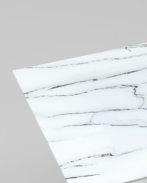 Стол обеденный Даллас 160*90 белый стеклянный