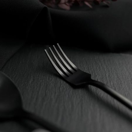 Вилка столовая 19 см матовая черный цвет Black Sapporo PVD P.L. - Davinci [12]