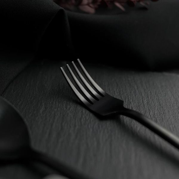Вилка столовая 19 см матовая черный цвет Black Sapporo PVD P.L. - Davinci [12]