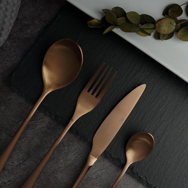 Нож столовый 23,5 см матовый цвет светлая медь PVD Alessi-Copper P.L. [12]