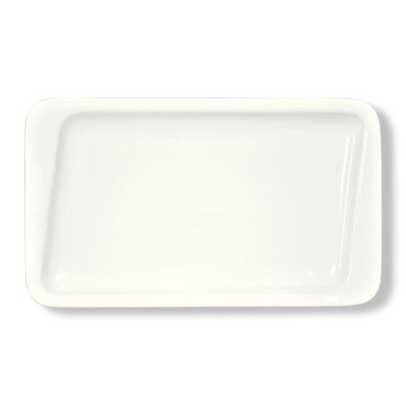 Блюдо прямоугольное 36*21 см со смещенным дном Asymmetry белое фарфор P.L. Proff Cuisine [1]
