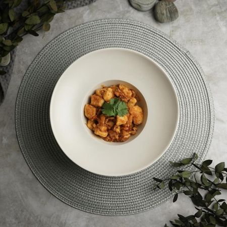 Тарелка глубокая 250 мл d 21 см h7,5 см для пасты Light Grey Noble [2]