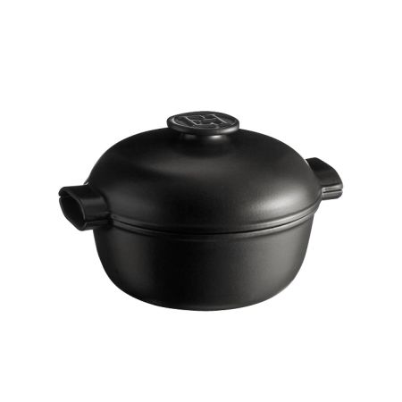 Кастрюля  4,0 л. керам. d=27,0 см. h=20 см. с крышкой (индукция) графитовая Emile Henry /1/ ВДОХНОВЕНИЕ