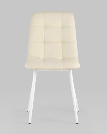 Стул Oliver экокожа белый белые ножки