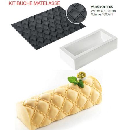 Форма кондитерская Silikomart KIT BUCHE MATELASSE, силикон, 25*9*7(h) см, Италия
