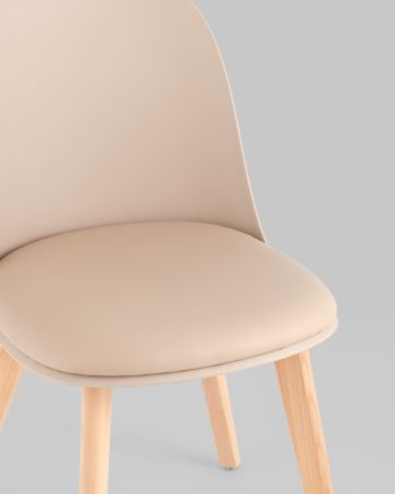 Стул Fog с подушкой бежевый деревянные ножки