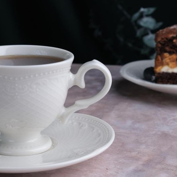 Кофейная пара 100 мл белая d 6,8 см h6 см Aristocrat Noble [6]