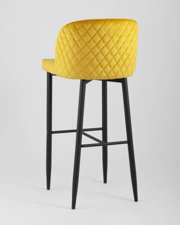 Стул барный Оскар велюр оранжевый