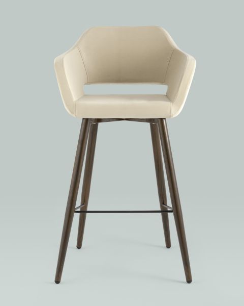 Стул барный Саймон велюр бежевый