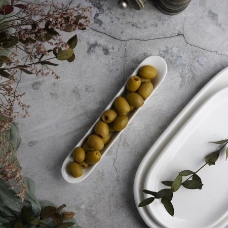 Блюдо овальное 20,5*3,5 см h2,8 см для оливок белое фарфор P.L. Proff Cuisine [6]