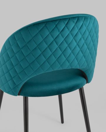 Стул Меган NEW велюр с ромбами сине-зелёный