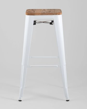 Стул барный TOLIX WOOD белый глянцевый