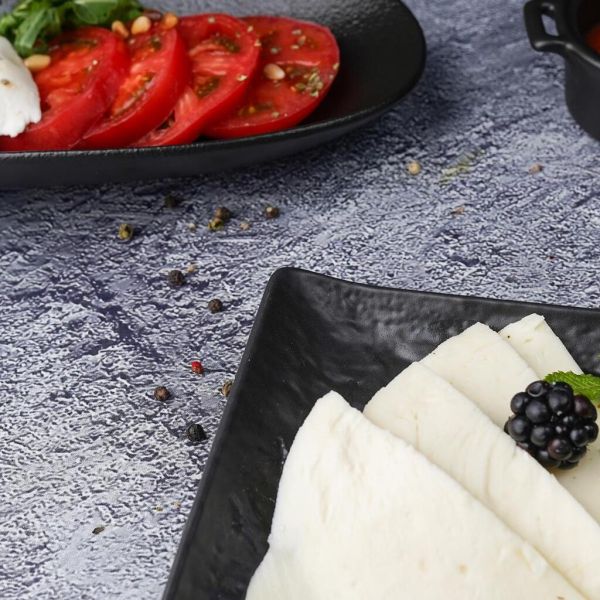 Блюдо прямоугольное 40*13 см h2,8 см с бортами Side Up2 и делениями Black Raw Stellar P.L. [1]