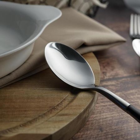 Ложка столовая 20,5 см ручка черный пластик Grazia P.L. Proff Cuisine [12]