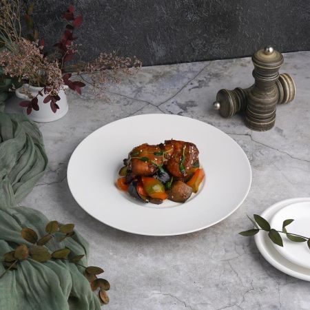 Тарелка d 25,5 см с широкими полями белая фарфор P.L. Proff Cuisine [6]