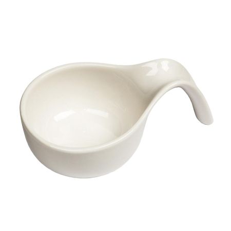 Соусник  80 мл 12*7,5 см h3,8 см Mini Mix круглый с ручкой белый фарфор P.L. Proff Cuisine [6]