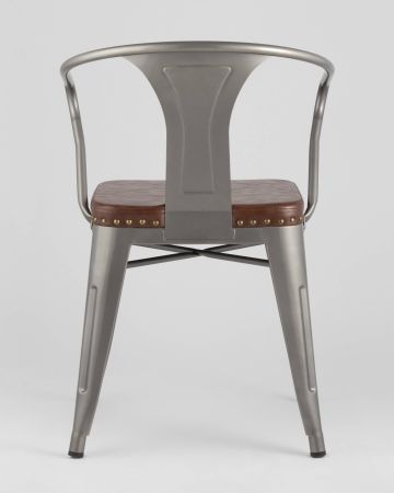 Стул TOLIX ARMS SOFT с подлокотниками серебристый