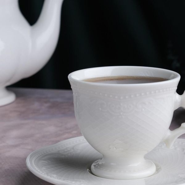Кофейная пара 100 мл белая d 6,8 см h6 см Aristocrat Noble [6]