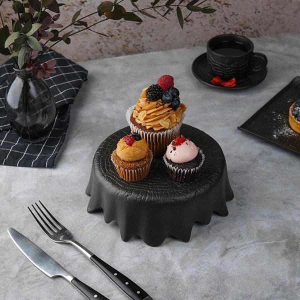 Блюдо круглое для подачи d 16 см h6,2 см Black Raw Wood P.L. Proff Cuisine [6]