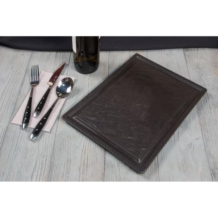 Блюдо прямоугольное 33*24 см h1,7 см для стейка Black Raw Stellar P.L. Proff Cuisine [1]