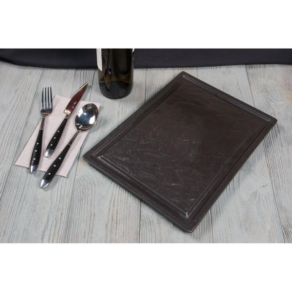 Блюдо прямоугольное 33*24 см h1,7 см для стейка Black Raw Stellar P.L. Proff Cuisine [1]