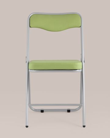 Складной стул Джонни экокожа салатовый каркас металлик