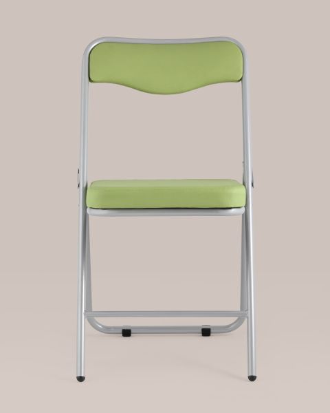 Складной стул Джонни экокожа салатовый каркас металлик