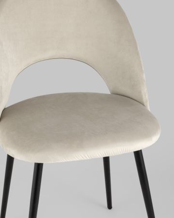 Стул Меган NEW велюр с ромбами бежевый
