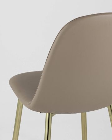 Стул Валенсия экокожа коричневая золотые ножки