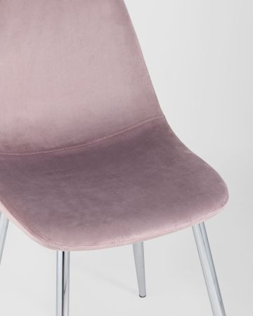 Стул Валенсия велюр розовый хромированные ножки