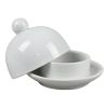 Масленка икорница 30 мл d5,5 см с крышкой белая фарфор P.L. Proff Cuisine