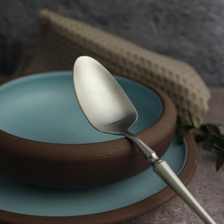 Ложка столовая 19,5 см матовая цвет серебро PVD 1920-Silvery P.L. [12]